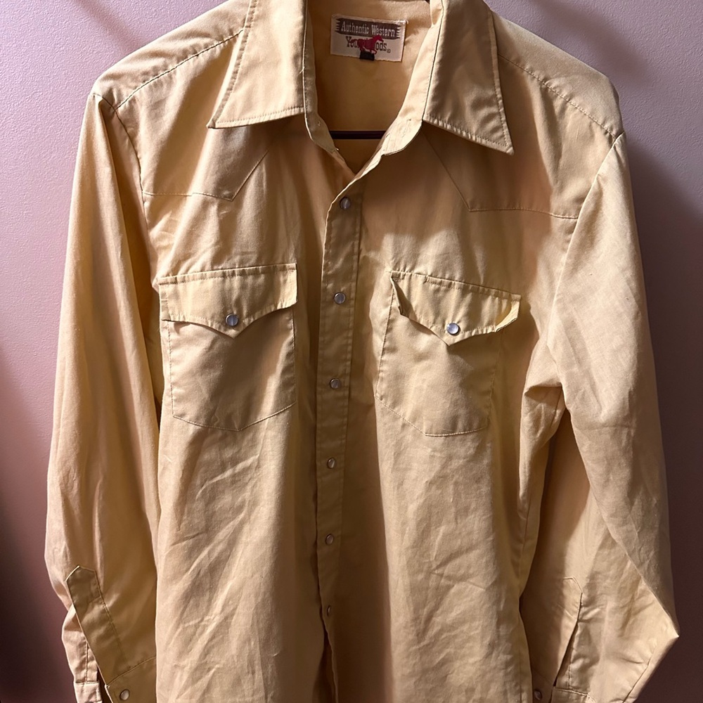 Vintage Youngblood Authentic Western Shirt with pearl snap buttons, medium